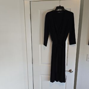 Ralph LAUREN Black Long Sleeve Wrap Dress